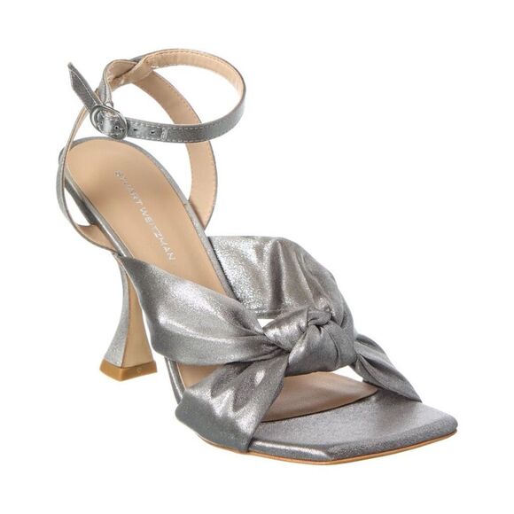 STUART WEITZMAN PLAYA SILVER ANKLE STRAP HIGH HEEL SANDAL - Picture 1 of 10